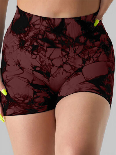 Tie-Dye High Waist Active Shorts