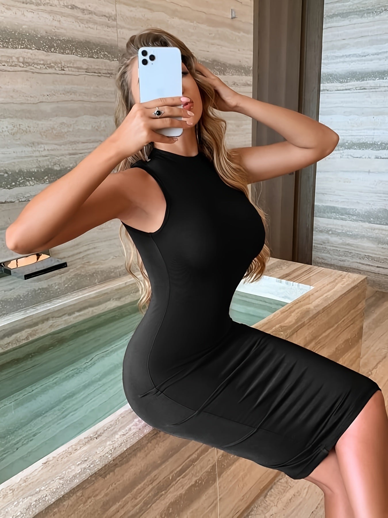 BodyCon Sexy Solid Sleeveless Dress