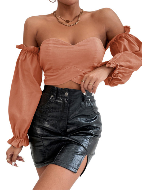 Tube Top Bubble Sleeve Shirt